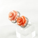 Anillo Plata con flores de Coral