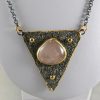 Colgante Cuarzo Rosa y Plata-Rutenio