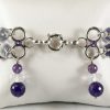 Pulsera de Plata con Amatistas y Cuarzo Blanco