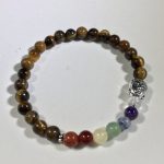 PULSERA DE OJO DE TIGRE CON LOS CHAKRAS