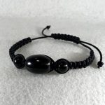 PULSERA SHUNGITA EN MACRAMÉ NEGRO